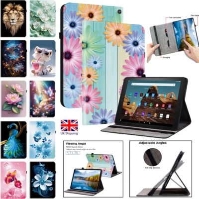 For Amazon All-new Fire HD 10 8 Plus Tablet Shockproof Leather Wallet Case Cover