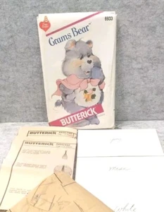 De colección 83 Butterick 6933 Cuidado Oso Gramos 22" Peluche Patrón - Imagen 1 de 7
