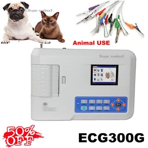Máquina veterinaria de ECG de 3 canales electrocardiógrafo de ECG de 12 cables para impresora FP  - Imagen 1 de 10