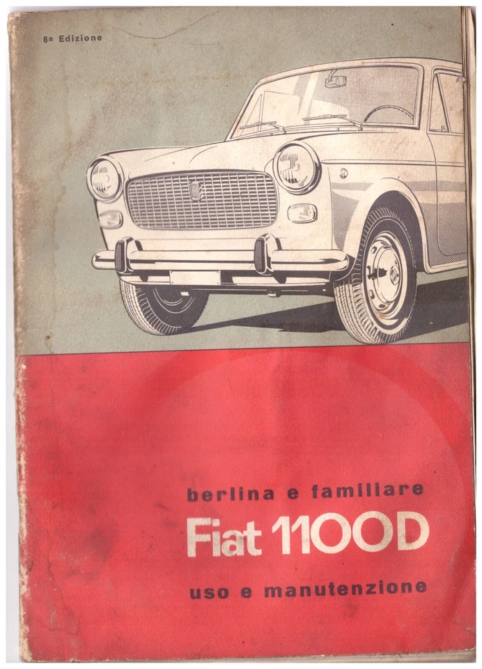 libretto uso e manutenzione Fiat 1100 d - Immagine 1 di 1