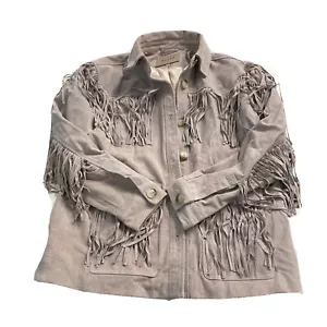 [BLANKNYC] Damen echtes Wildleder Fransen Shirt Jacke Kleidung SMALL Pfingstrosenrosa ($ 228 - Bild 1 von 12