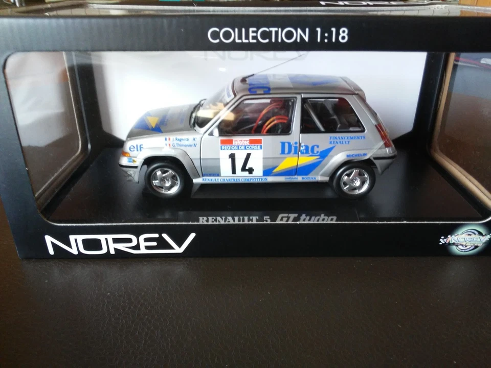 RENAULT SUPER 5 GT TURBO DIAC TOUR DE CORSE (JEAN RAGNOTTI 1/18 NOREV NUOVA) - Immagine 1 di 4