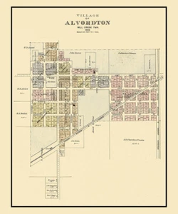 1894 Mappa della contea di Alvordton Williams Ohio - Foto 1 di 3
