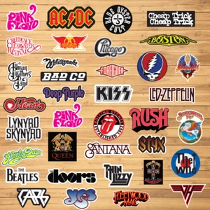 Classic Rock Band Vinyl Sticker Collection (Lot of 36) - Picture 1 of 1