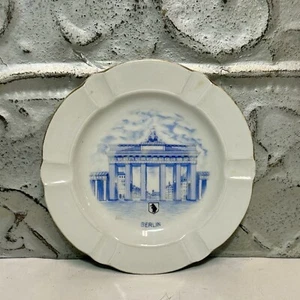Berlin Souvenir Ashtray Winterling, Bavaria Germany White W/ Blue Image -Stamped - Picture 1 of 5