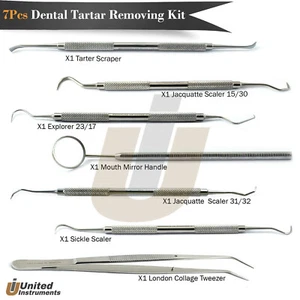Dental Scaling Zahnsteinentferner Kit Hygiene Reinigungswerkzeuge Dental Explorer Sonden - Bild 1 von 8