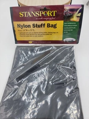 BOLSA DE COSAS DE NYLON STANSPORT 869 14 X 21 NEGRA REPELENTE AL AGUA CAMPING ALMACENAMIENTO NUEVA Foto 1 de 2