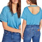 Free People Tee Size S Baja Blue Open Back Soft NWT We The Free