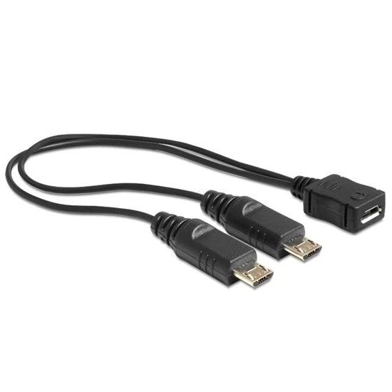 20cm Y Micro USB Kabel Adapter Verteiler Splitter 1 Buchse Kupplung an 2 Stecker - Bild 1 von 1