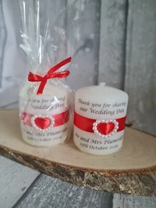 Set of 10 Personalised Wedding Favour Votive Candles, Gift, Keepsake - Picture 1 of 5