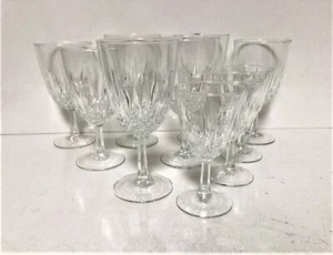 P92 10pcs Vintage Cristal D' Arques Durand Claret Wine Stem Diamant Glass - Picture 1 of 24