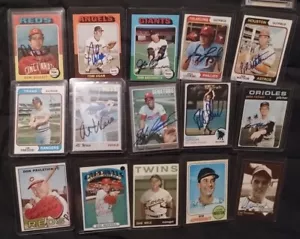 VINTAGE BASEBALL CARD LOT - 15 Signed CARDS EX Overall Condition Nice Lot - Picture 1 of 24