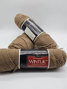 Vintage 3 Wintuk - ORLON Acrylic 4-Ply Yarn Color Brown - Picture 1 of 4