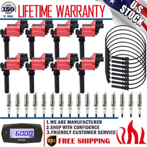 8 Pack Ignition Coil UF378 & Spark Plug & Wire For Dodge Ram 1500 2500 3500 5.7L - Picture 1 of 15