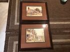 VTG. 1985,-Two-Myles Birket Foster,Wood Framed/Double Matted Prints, 22”W, 19” H