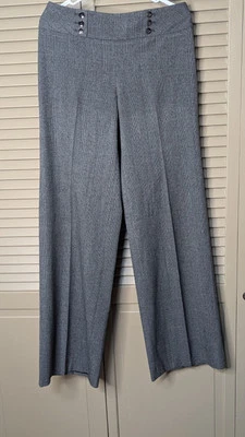 Calça White House Black Market Legacy perna larga preta formal feminina tamanho 8 zíper lateral - Imagem 1 de 4