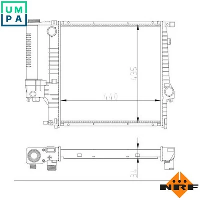 RADIATOR ENGINE COOLING 53849A FOR M40/M42/M43B18 1.8L M10 B18 1.8L 4cyl 2.0L - Image 1 of 4