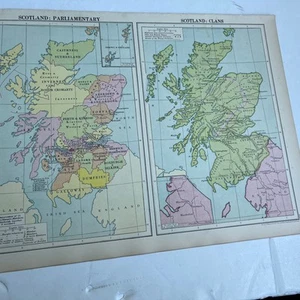 1928 Map Of Scotland Parliament Clans CNA #35 Antiquarian Gift Old Atlas Print - Picture 1 of 8