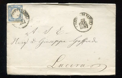 PROVINCE NAPOLETANE 1861 2 GRANA SU PIEGO CON TESTO - Immagine 1 di 3