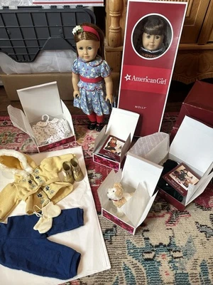 American Girl Dolls Molly NIB and Emily EUC plus Lot of Accessories and Outfits - Image 1 of 4