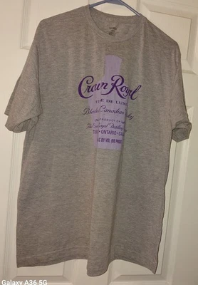 Camisa Crown Royal XL Gris Manga Corta Camiseta Lavada pero Nunca Usada Foto 1 de 4