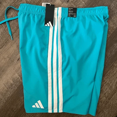 Adidas 3-Stripes Swim Shorts 8-Inch- Size Large - Image 1 of 4