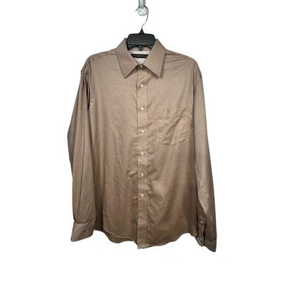 Мужская коричневая рубашка Tommy Hilfiger с длинным рукавом на пуговицах TLC с пожизненным воротником M - Изображение 1 из 4