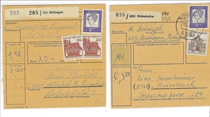 Bund / Mi.-Nr. 361, 242, (2) 244, 2 x Paketkarte Mischfrankatur - Bild 1 von 3