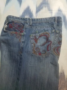 Marc Ecko Jeans Mens 33x32 Regular Cut & Sew Relaxed Blue Denim Hip Hop Skulls - Picture 1 of 22