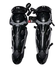 Under Armour Catcher Leg Guards Converge II Pro Baseball Set Blk UALG4-AP 16.5" - Picture 1 of 11