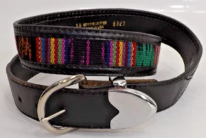 SW style Colorful Western 1½ width Belt - Size 38 Genuine Leather Made in USA - Picture 1 of 17