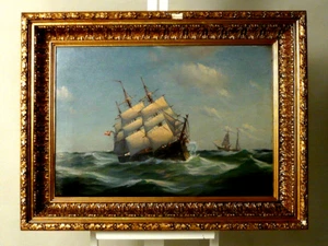 Segelschiff auf hoher See Monogr. HJ 87 Ostindienfahrer - Bild 1 von 4