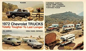 1972 Chevrolet Trucks Blazer El Camino Fleetside Vtg Dealer Advertising Postcard - Picture 1 of 2