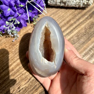 Cristalli di quarzo agata lucidata 345 g drusa geodi uovo display casa guarigione - Foto 1 di 7