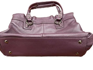 Vintage Coach Large Penelope Shopper Purple Pebbled Leather Tote Bag Y2K - Picture 1 of 15