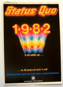 STATUS QUO 1982 POSTER ADVERT phonogram - Picture 1 of 3