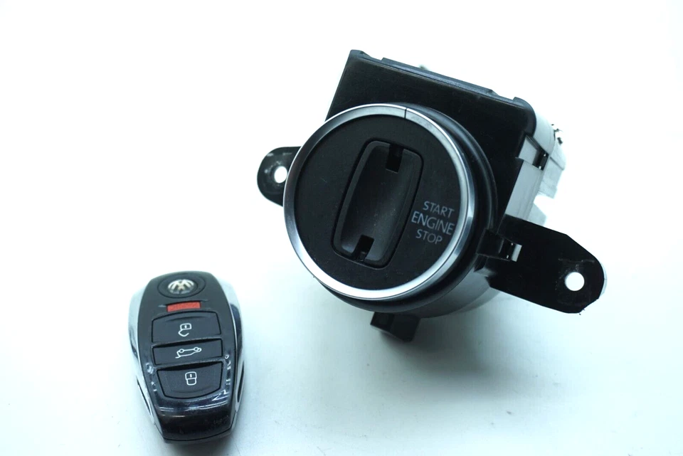 2011-2014 VOLKSWAGEN TOUAREG ENGINE START IGNITION SWITCH W/ KEY FOB SET OEM - Image 1 of 4