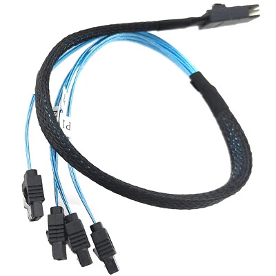 Mini SAS SFF-8087 to SATA Split Cable 4 Port Data Connector HDD RAID Wire 50cm - Image 1 of 4