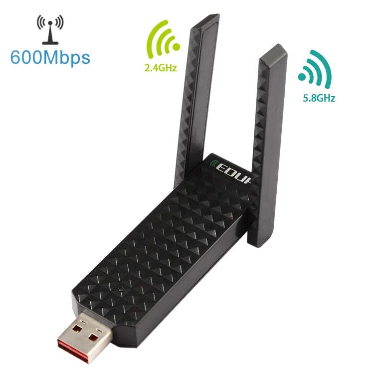 EDUP EP-AC1625 600Mbps 2.4G / 5.8GHz Dual Band Wireless 11AC USB 2.0 Adapter Net - Image 1 of 4