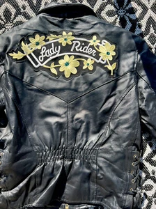 Vtg Leather Motorcycle Bomber Jacket “Lady Rider” Size XL - Picture 1 of 7