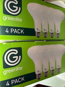 4x NEW Greenlite BR30 Light Bulbs 8w LED 65w Dimmable 3000k 670 Lumens TWO BOXES - Picture 1 of 7