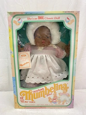 Ideal African American Thumbelina Newborn 20" Classic Novo na caixa 1982 - Imagem 1 de 4
