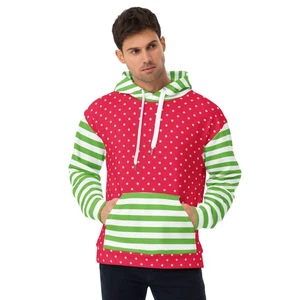 Red Green Festive Christmas Holiday Ware Gift Polyester Unisex Hoodie - Picture 1 of 23
