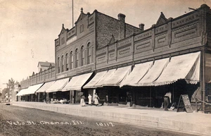 IL CHENOA Illinois VETO STREET Szene Laden ECHTFOTO POSTKARTE 1911 RPPC - Bild 1 von 2