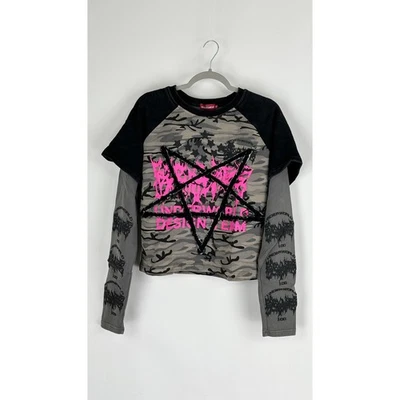 Reckless ученых UWDT Pent нашивка камуфляж длинным рукавом рубашка женщин размер XS новый розовый - Изображение 1 из 4