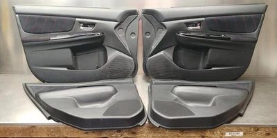 2018-2021 Subaru WRX OEM Front & Rear Interior Door Trim Panels Black w/ Red - Image 1 of 4