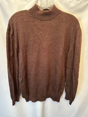 Suéter Conte Di Milano Para Hombre XL Lana Merino Marrón Cuello Simulado Manga Larga Foto 1 de 4