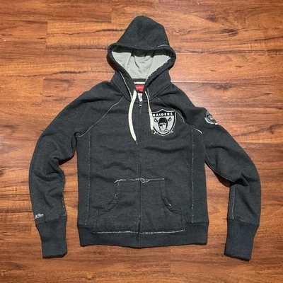 Sudadera con capucha Mitchell And Ness Throwbacks Raiders gris cremallera completa para mujer talla XL Foto 1 de 4