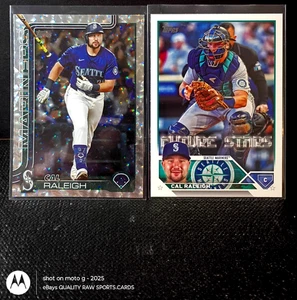 2023 Topps Cal Raleigh - Future Stars & 2025 Topps FOIL #603 **COMO NUEVO**QRSC** - Imagen 1 de 8