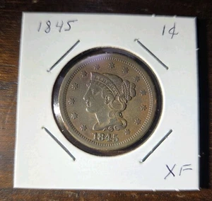 Capelli intrecciati 1845 grande centesimo XF - raro - bassa coniazione - Foto 1 di 2